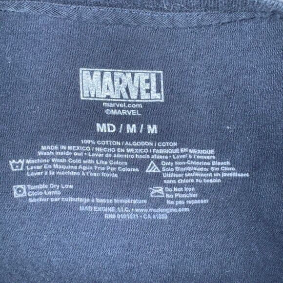 Marvel Captain America Shield Graphic Tee Navy Blue Short Sleeve T-Shirt Size M - Picture 5 of 5